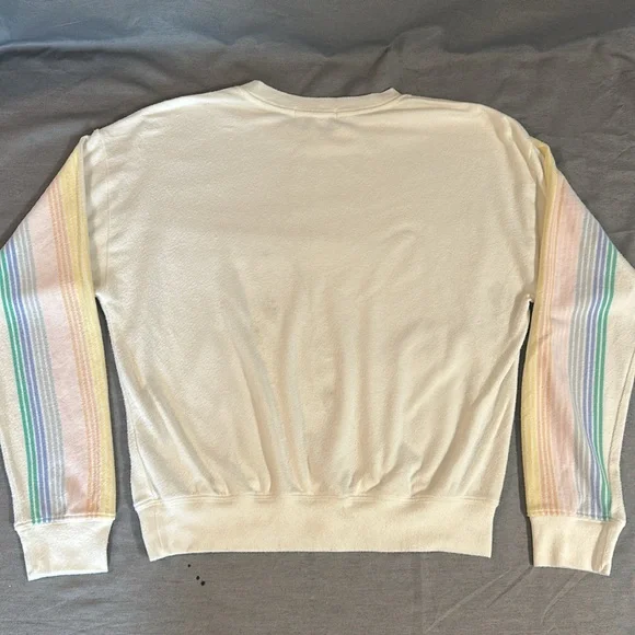Spiritual Gangster Stripe Malibu Pullover Cropped Sweatshirt size Large - Picture 9 of 9